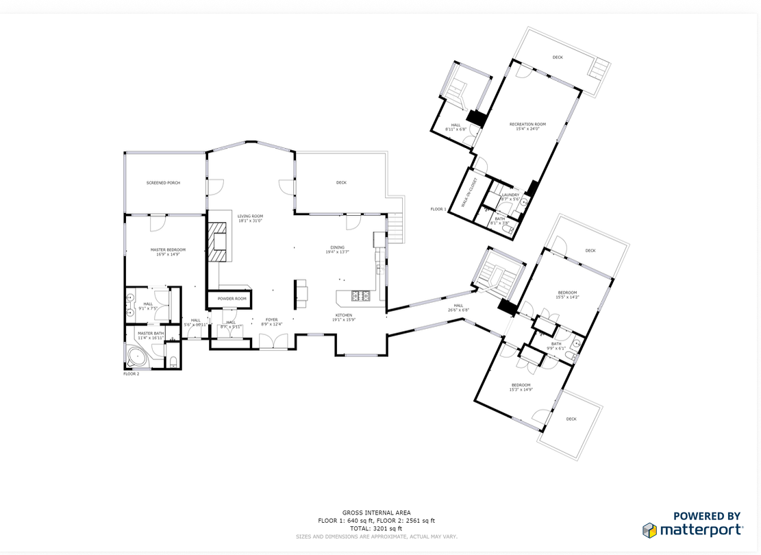Matterport automatically generated floor plan